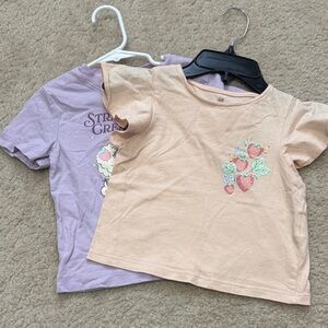 H&M Kids Light Pink and Lavender T-Shirts - Size 3/4T